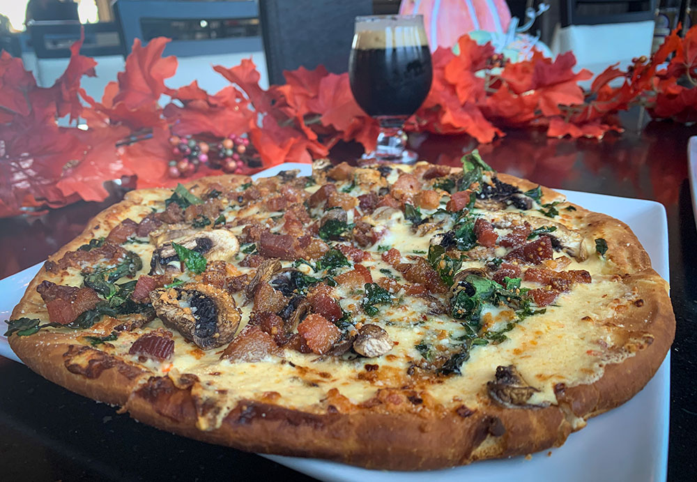 ROASTED RED PEPPER & PORK BELLY PIZZA