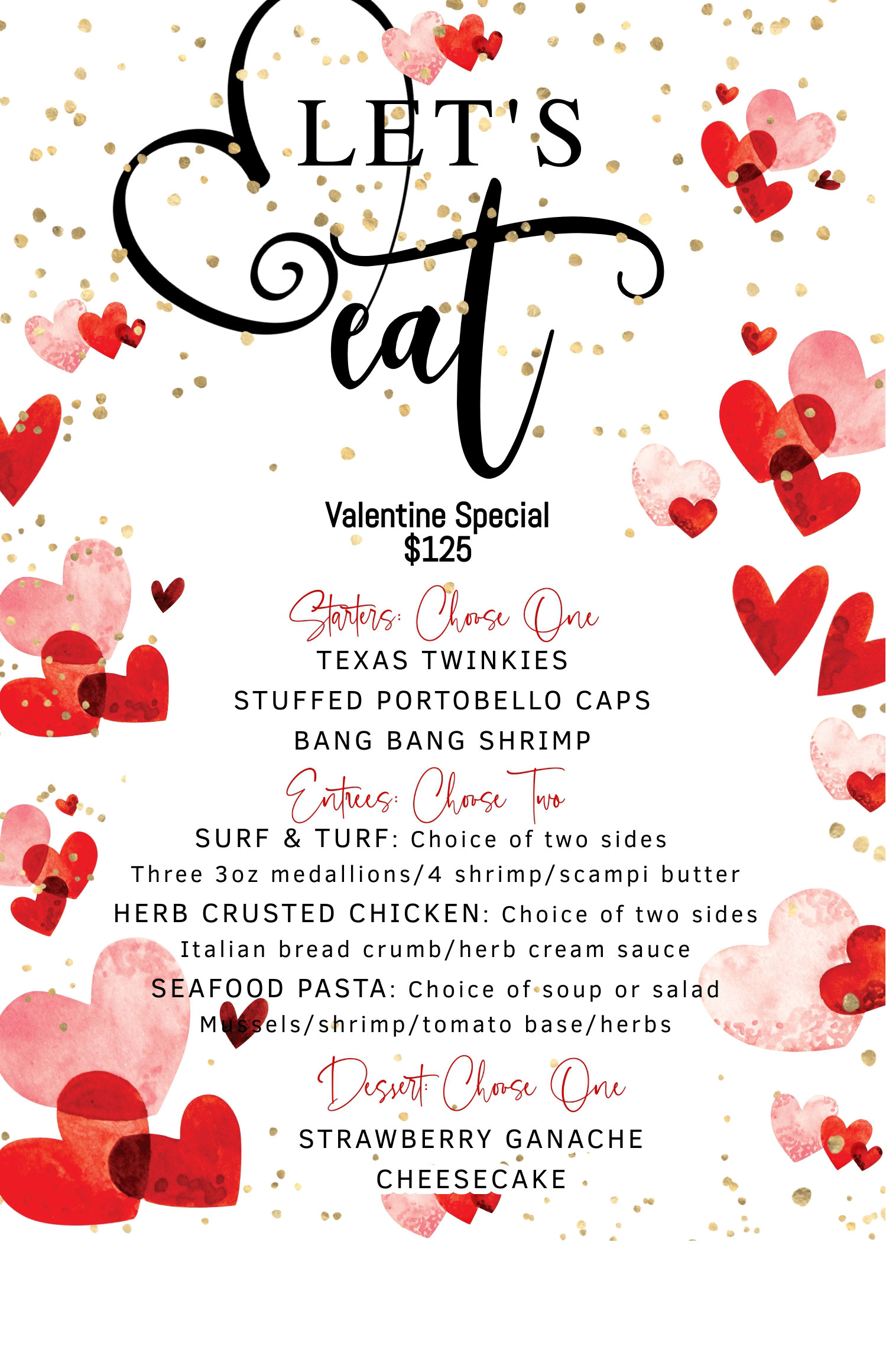 Summit Grill Valentine's Menu 2025