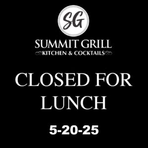Closed May 20 For Lunch