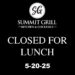 Closed May 20 For Lunch