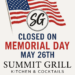 Closed Memorial Day