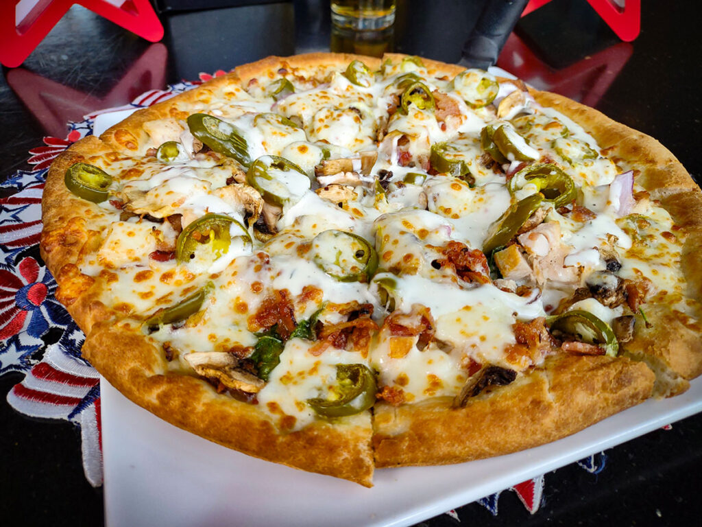 July Pizza Of The Month Supreme Chicken Bacon Ranch