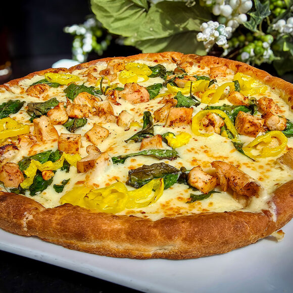 May Pizza Of The Month – Blackened Chicken Alfredo Pizza